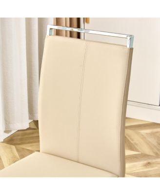 Chrome-Plated Metal PU Leather Padded Office Chair - Easy Assembly