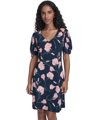 Petite V-Neck Short-Sleeve Dress