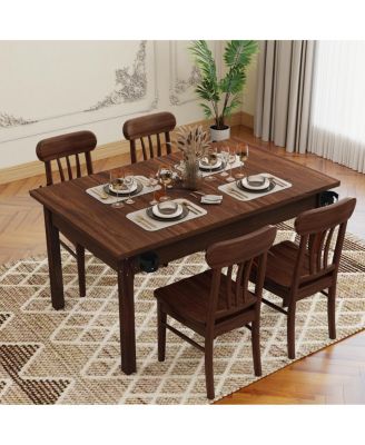 63"x40" Board Game Table w/Removable Top for 4-6 Players, Dining/Gaming Table