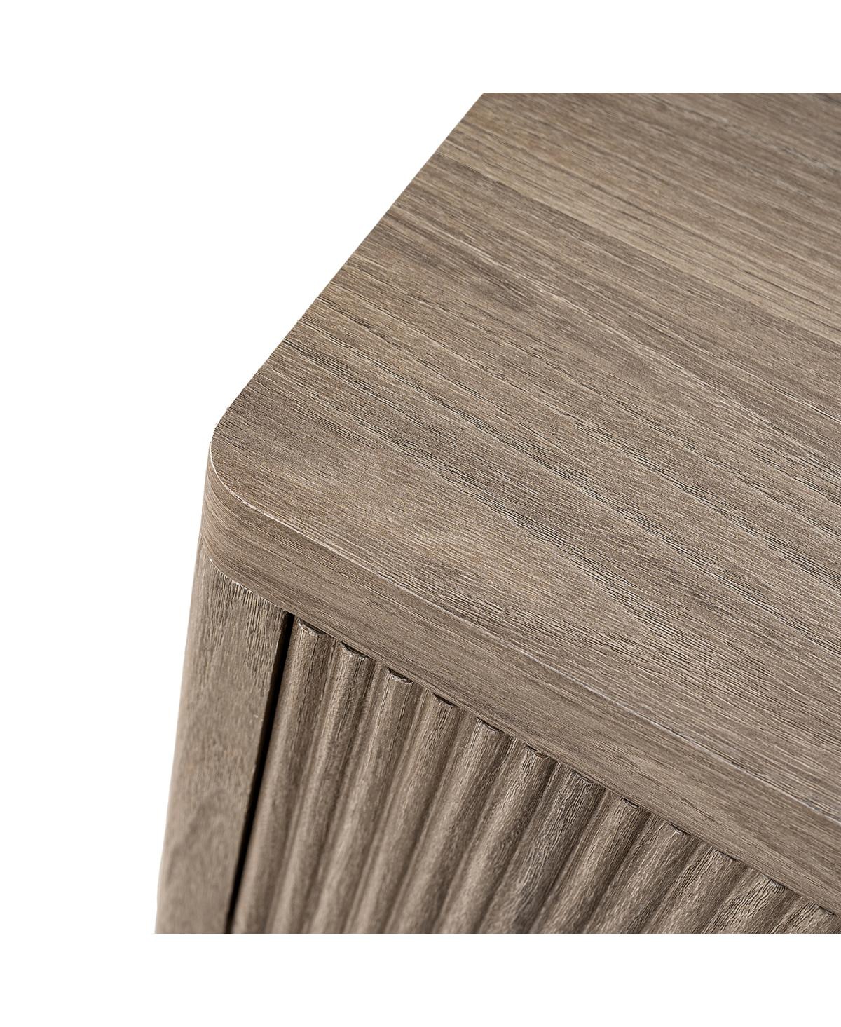 Streamdale Gray Alder Fluted Drawer Night Stand - Modern Mid Century Bedside Table