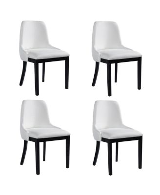 Wooden Dining Chairs Set of 2, Black Linen Upholstered Farmhouse Style Chairs