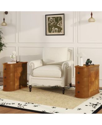 Streamdale Charging Station Sofa Side Table with Drawers, No Assembly Required