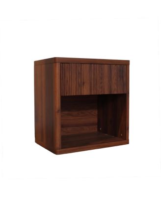 Streamdale Night Stand with Drawer Storage, Fluted Bed Side Table, Modern Wide Bedside Stand