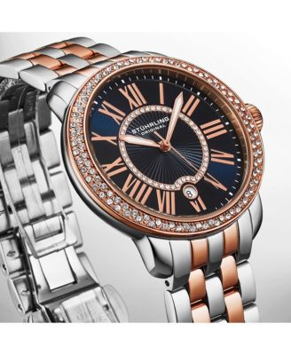 Celestia 4080 Women’s Quartz 38mm Watch with Swarovski Crystal Bezel, Roman Numeral Sunray Dial & Stainless Steel Bracelet
