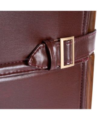 Streamdale Industrial Faux Leather Swivel Bar Stool with Padded Seat