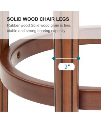 Streamdale Cow top Leather Wooden Bar Stools, 360 Swivel Bar Chair with Backs