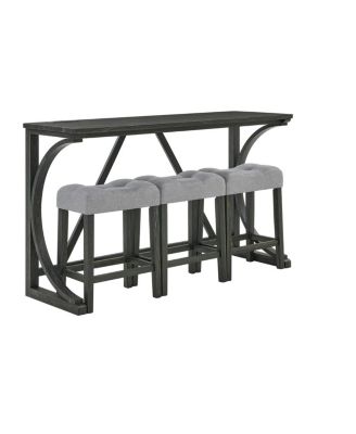 59" Bar Table Set with 3 Stools & Power Outlet