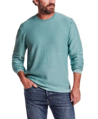 Men's Long-Sleeve Crewneck Twill Stonewash Sweater
