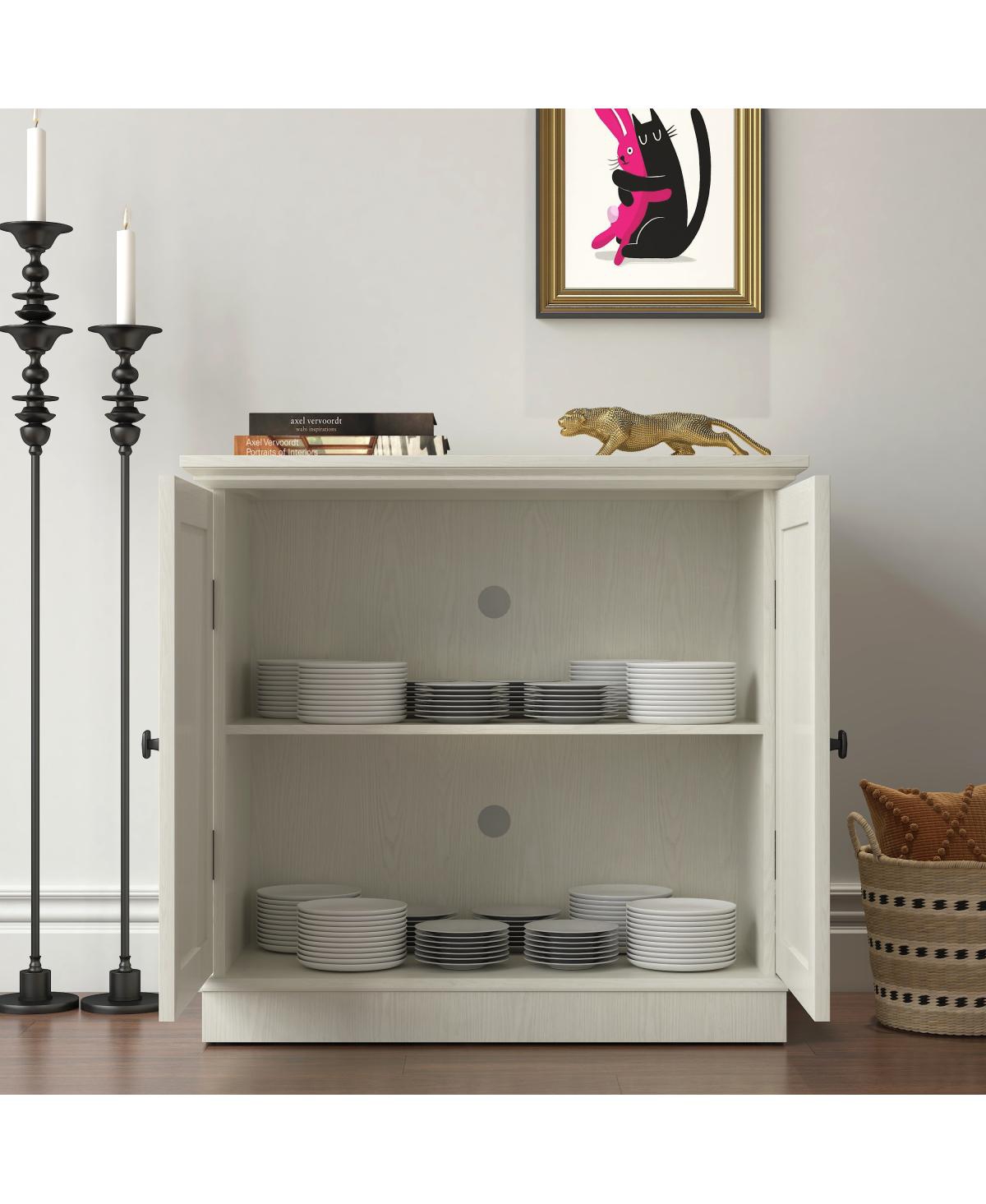 Streamdale Furniture Storage sideboard cabinet with 2 mirrored doors & adjustable shelf
