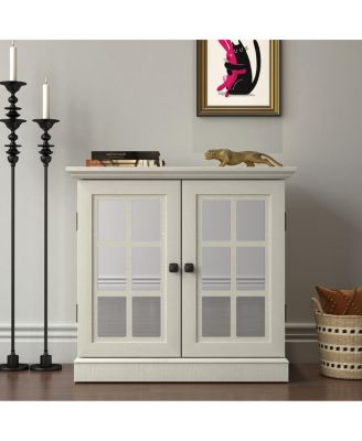 Storage sideboard cabinet with 2 mirrored doors & adjustable shelf