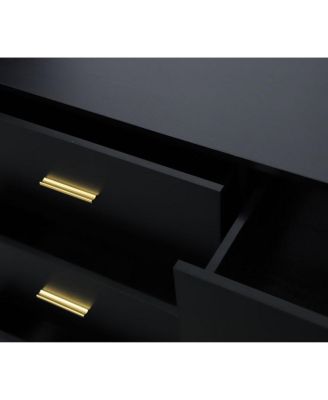 Streamdale Modern Black 6-Drawer Dresser - Wide Chest of Drawers for Bedroom