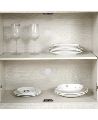 Storage Cabinet with 3 Mirrored Doors & Adjustable Shelves