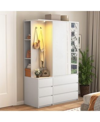 Streamdale Wardrobe Closet 71.7" H, 2 Doors 6 Drawers, White