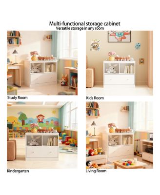 Streamdale Kids Toy Storage Organizer with Drawer, Bookshelf for Nursery & Playroom