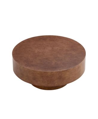 Streamdale Faux Burl Wood Pattern Decal Coffee Table with Pedestal
