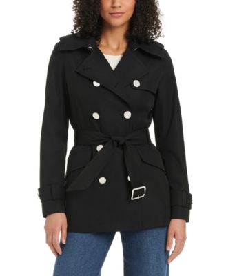 Women's Short Water-Resistant Double-Breasted Trench
