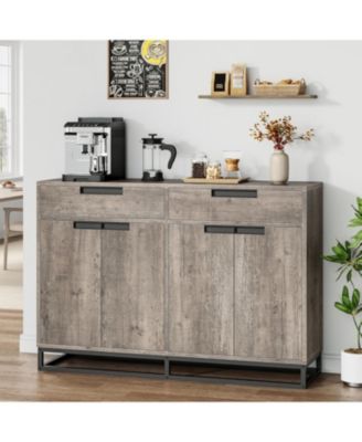 55" Kitchen Buffet Cabinet, Modern Sideboard with 2 Drawers & 4 Doors for Dining Room