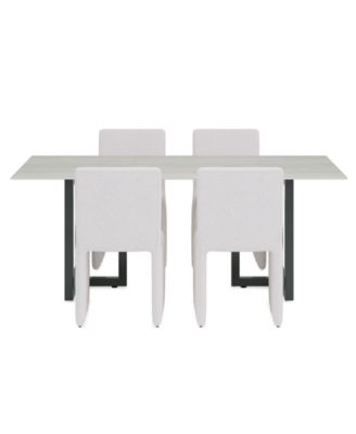 Emila 5-Pc. Dining Set (Rectangular Table & 4 Upholstered Chairs)