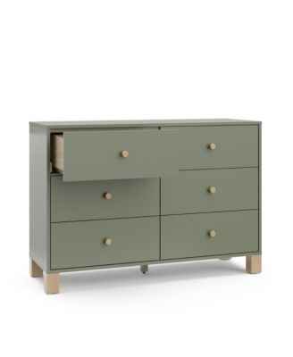 California 6-Drawer Double Dresser (Olive with Driftwood)