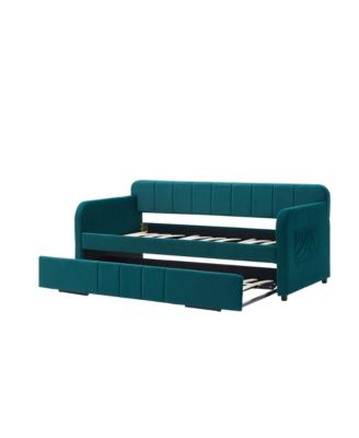 Streamdale Twin Daybed with Trundle, Sofa Bed, Emerald
