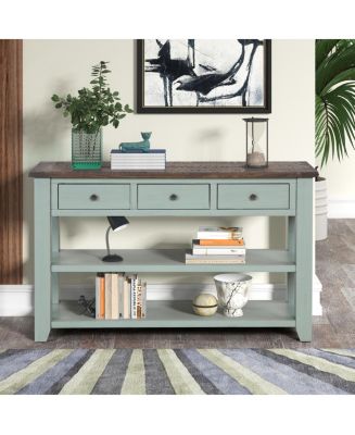 Streamdale Furniture 48" Solid Pine Wood Console Table with 3 Drawers ...
