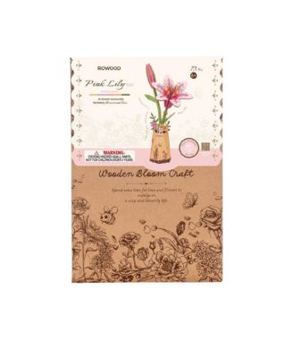 DIY 3D Wood Puzzle Pink Lily 73 pieces