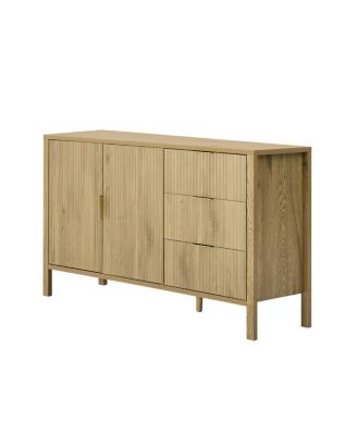 Modern Wave-Pattern Sideboard with 3 Drawers & Hooks