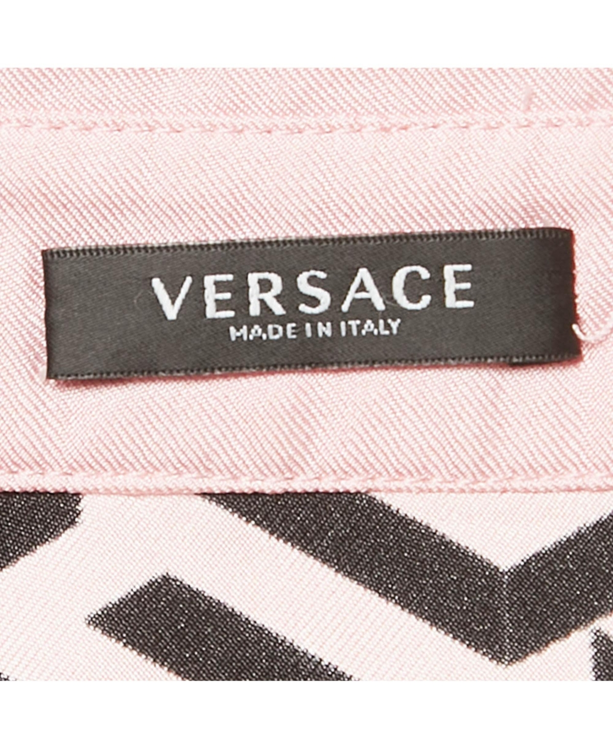 Pre-Owned Versace Women's Pink Print Silk Full Sleeve Shirt