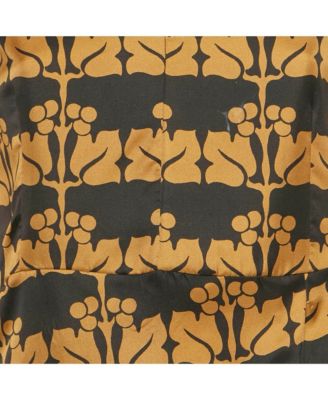 Women's Brown Printed Silk Top