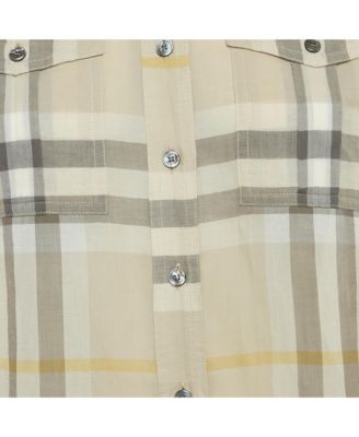 Women's Brit Beige Nova Check Cotton Button Front Shirt