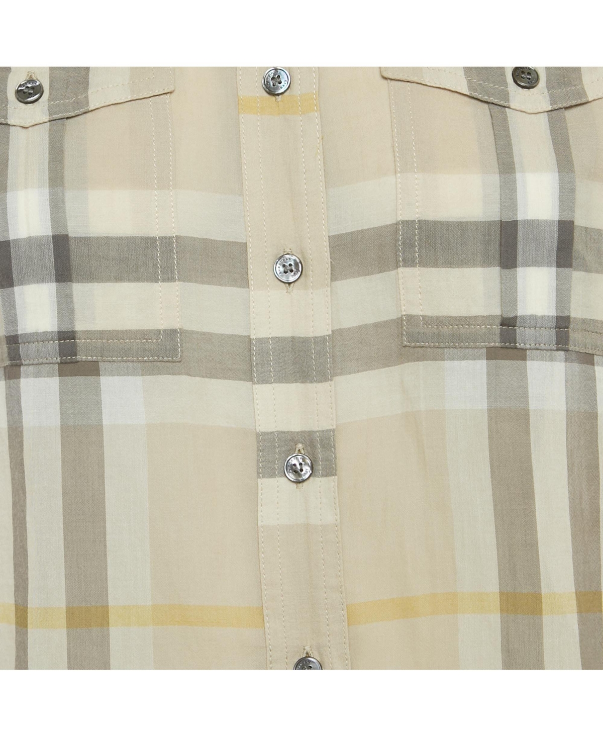 Pre-Owned Burberry Women's Brit Beige Nova Check Cotton Button Front Shirt