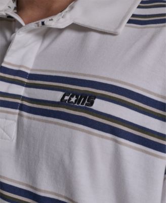 Men's Striped Short-Sleeve Polo Shirt