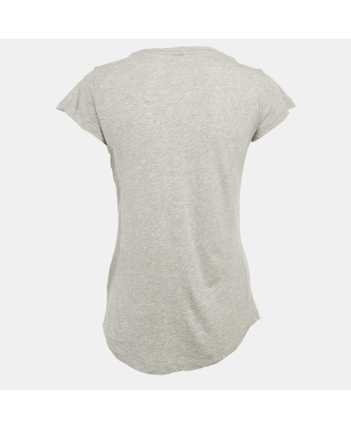 Pre-Owned Zadig & Voltaire Women's Grey Jersey Skinny Rnr Strass Top