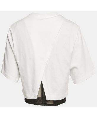 Women's White/black Cotton Corset T-Shirt