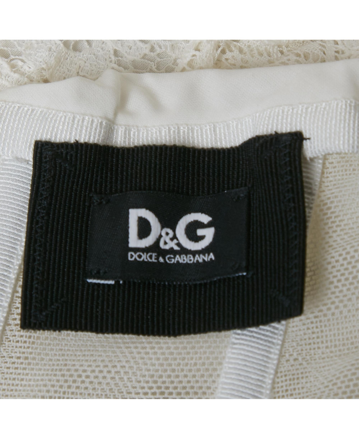 Pre-Owned Dolce & Gabbana Women's White Lace Trim Cotton Strapless Corset Top