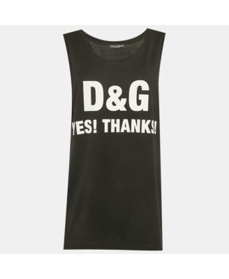 Women's Black Slogan Print Jersey Tank Top