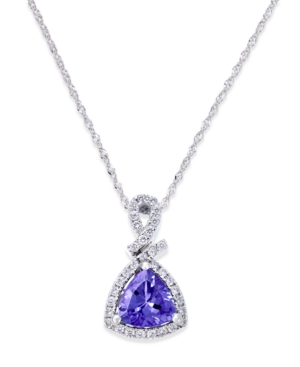 image of Tanzanite (1-1/10 ct. t.w.) and Diamond (1/4 ct. t.w.) Triangle 18