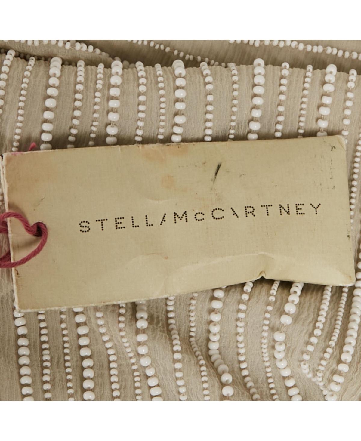 Pre-Owned Stella Mccartney Women's Beige Silk Chiffon Beaded Mini Dress