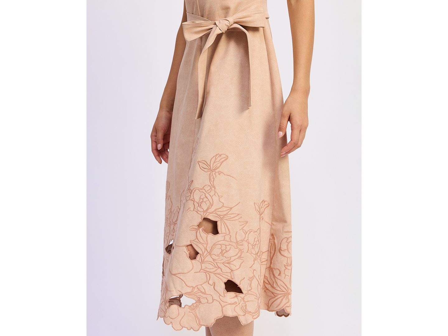 Женское платье En Saison Donna V-Neck Midi, цвет: Пудровый — фото 3