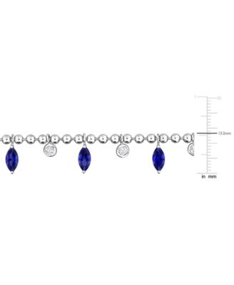 Blue Sapphire (4-7/8 ct. t.w.) and White Sapphire (7/8 ct. t.w.) Necklace in Sterling Silver