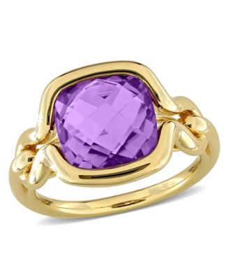 Amethyst (4-1/2 ct. t.w.) Solitaire Ring in 18k Gold Flash Plated Sterling Silver