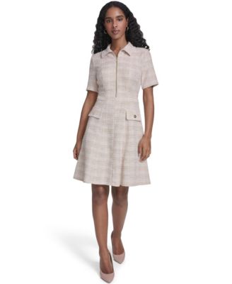 Women's Short-Sleeve Zipper-Front Dress