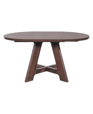 Farmhouse Extendable Round Dining Table Set for 4 with Removable Leaf and Chairs