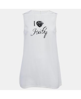 Women's Cream I Love Italy Silk Top