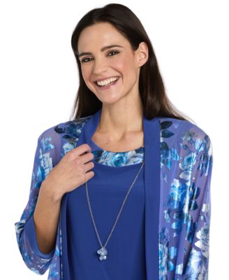 Petite Foil Jacket & Dress, 2-Piece Set