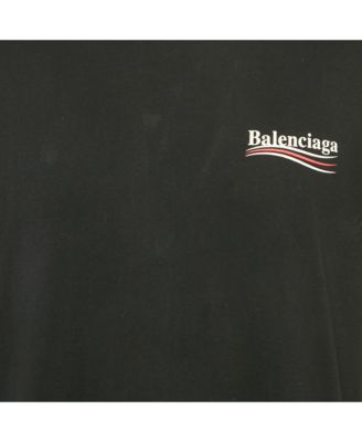 Men's Black Logo Printed Cotton Knit Oversized T-Shirt