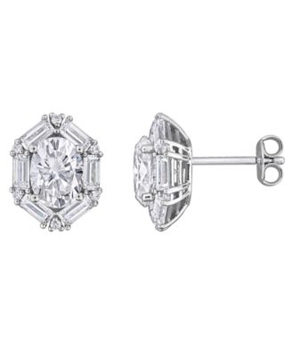 Moissanite (4-3/8 ct. t.w.) Cluster Earrings in Sterling Silver