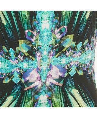 Women's Black Printed Jersey Midi Dress