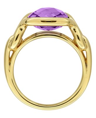 Amethyst (4-1/2 ct. t.w.) Solitaire Ring in 18k Gold Flash Plated Sterling Silver