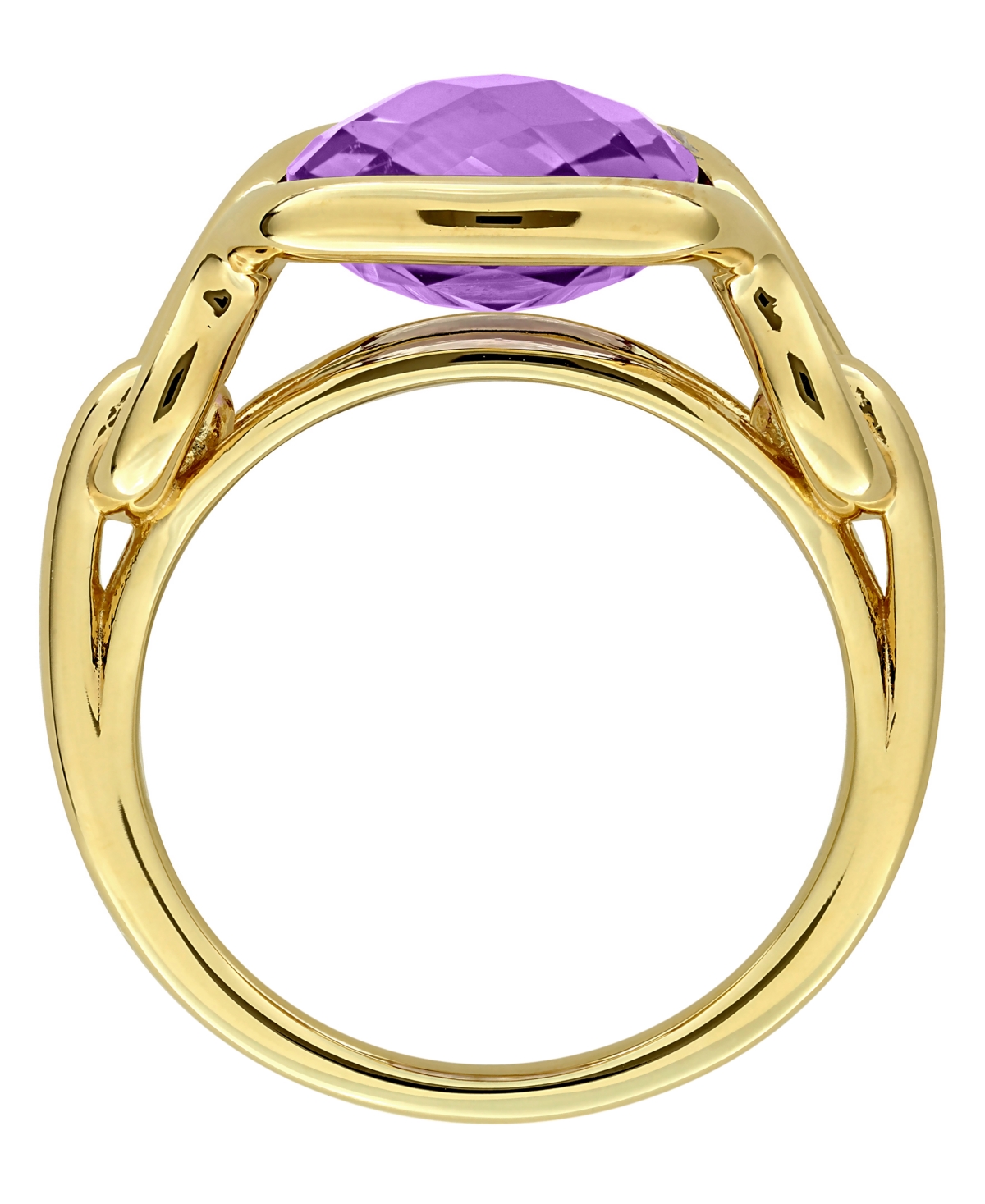 Macy's Amethyst (4-1/2 ct. t.w.) Solitaire Ring 18k Gold Flash Plated Sterling Silver